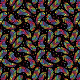 Crafty By Chatham Glyn Mosaic Feather 100% Cotton 140cm Wide Digitally Printed Cotton Fabric for Sewing, Crafting, Dressmaking, Patchwork